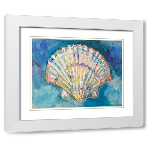 Scallop Shell White Modern Wood Framed Art Print with Double Matting by Vertentes, Jeanette