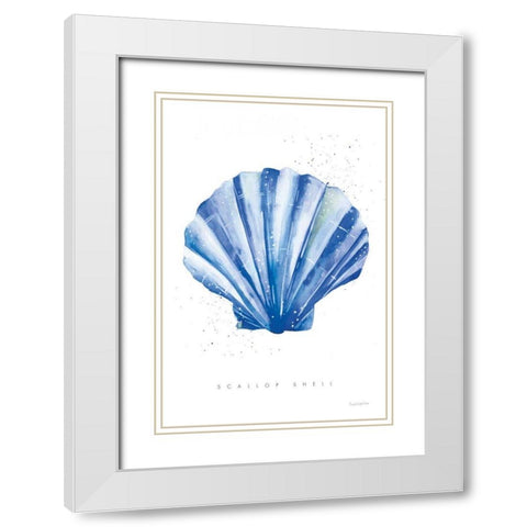 Scallop Shell White Modern Wood Framed Art Print with Double Matting by Charro, Mercedes Lopez