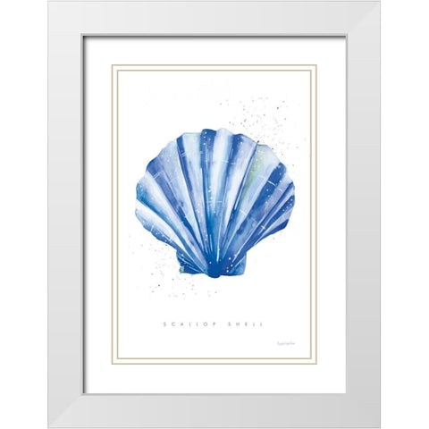 Scallop Shell White Modern Wood Framed Art Print with Double Matting by Charro, Mercedes Lopez