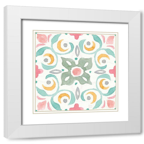 World Tour Pattern VIII White Modern Wood Framed Art Print with Double Matting by June, Dina