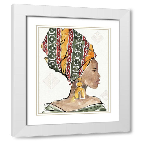 African Flair V White Modern Wood Framed Art Print with Double Matting by Tavoletti, Anne