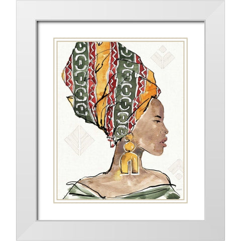 African Flair V White Modern Wood Framed Art Print with Double Matting by Tavoletti, Anne