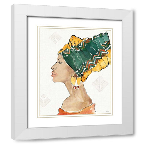 African Flair VII White Modern Wood Framed Art Print with Double Matting by Tavoletti, Anne