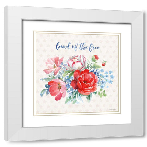 Americana Style II White Modern Wood Framed Art Print with Double Matting by Grove, Beth