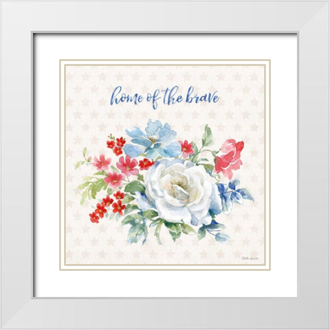 Americana Style III White Modern Wood Framed Art Print with Double Matting by Grove, Beth