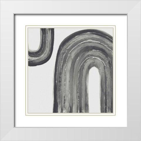 Gray Rainbow I White Modern Wood Framed Art Print with Double Matting by Paschke, Chris