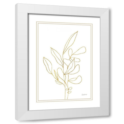 Rooted Florals V Gold White Modern Wood Framed Art Print with Double Matting by Thorns, Becky