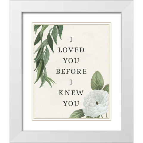 Victorian Garden Sentiment I White Modern Wood Framed Art Print with Double Matting by Wild Apple Portfolio