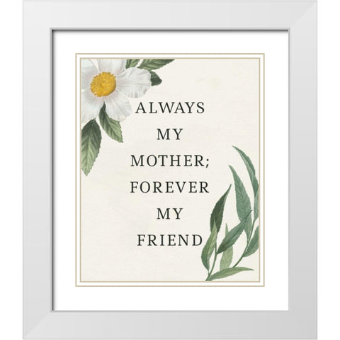 Victorian Garden Sentiment II White Modern Wood Framed Art Print with Double Matting by Wild Apple Portfolio