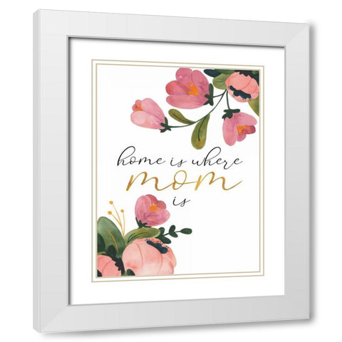 Romantic Floral III Sentiment White Modern Wood Framed Art Print with Double Matting by Wild Apple Portfolio