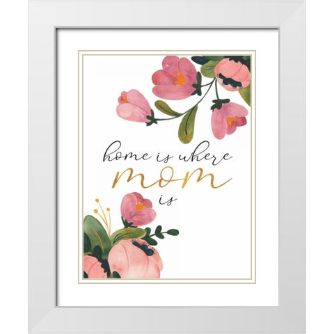 Romantic Floral III Sentiment White Modern Wood Framed Art Print with Double Matting by Wild Apple Portfolio