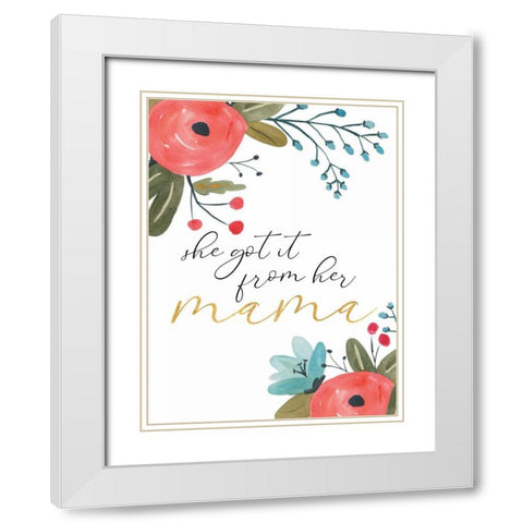 Romantic Floral VI Sentiment White Modern Wood Framed Art Print with Double Matting by Wild Apple Portfolio