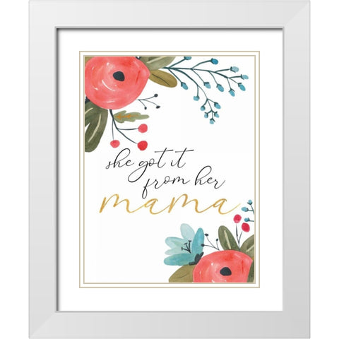 Romantic Floral VI Sentiment White Modern Wood Framed Art Print with Double Matting by Wild Apple Portfolio