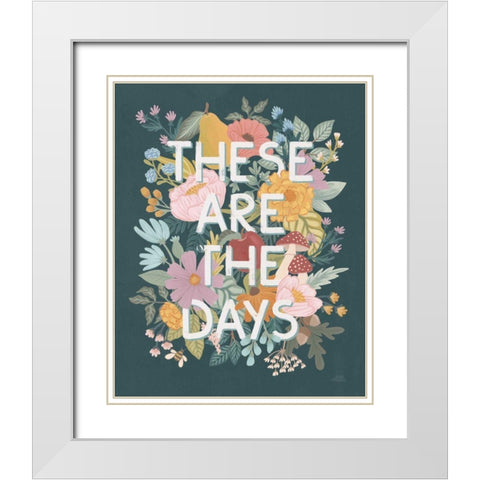 September Sweetness V White Modern Wood Framed Art Print with Double Matting by Marshall, Laura