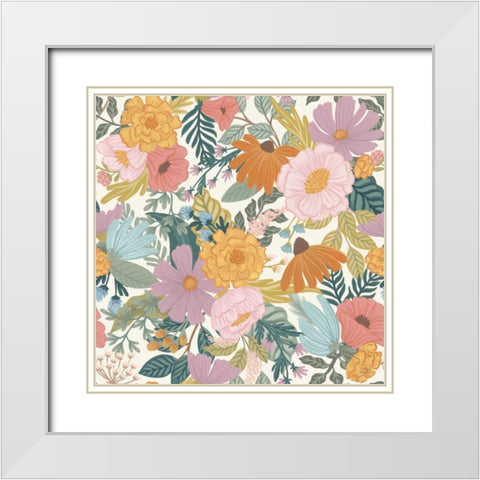 September Sweetness Pattern VIIA White Modern Wood Framed Art Print with Double Matting by Marshall, Laura
