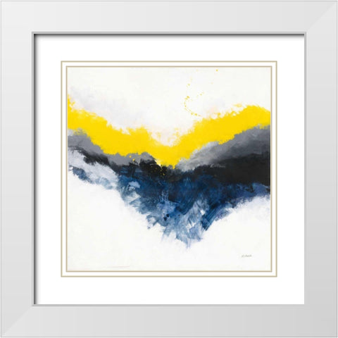 Cascade White Modern Wood Framed Art Print with Double Matting by Schick, Mike