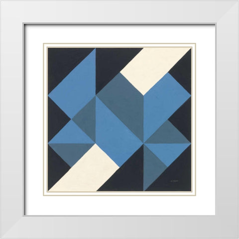 Triangles I White Modern Wood Framed Art Print with Double Matting by Schick, Mike