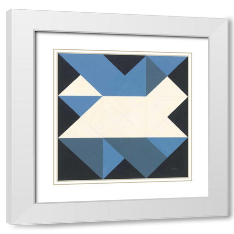 Triangles III White Modern Wood Framed Art Print with Double Matting by Schick, Mike