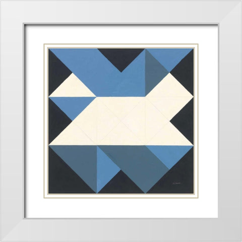 Triangles III White Modern Wood Framed Art Print with Double Matting by Schick, Mike