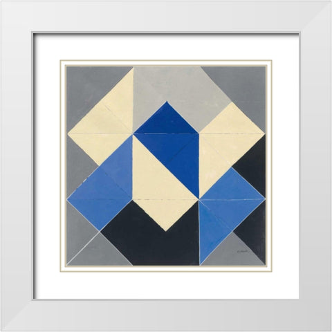 Triangles IV White Modern Wood Framed Art Print with Double Matting by Schick, Mike