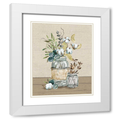 Cotton Bouquet III No Pattern White Modern Wood Framed Art Print with Double Matting by Urban, Mary