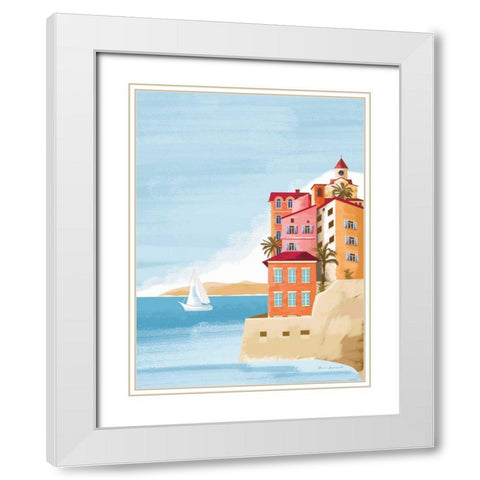Las Palmas III White Modern Wood Framed Art Print with Double Matting by Escalante, Omar