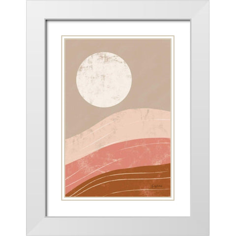 Desert Sunrise I White Modern Wood Framed Art Print with Double Matting by Paschke, Chris