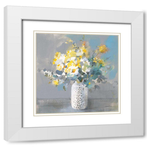 Touch of Spring I White Modern Wood Framed Art Print with Double Matting by Nai, Danhui