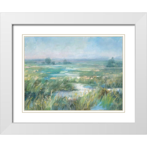 April Meadows White Modern Wood Framed Art Print with Double Matting by Nai, Danhui