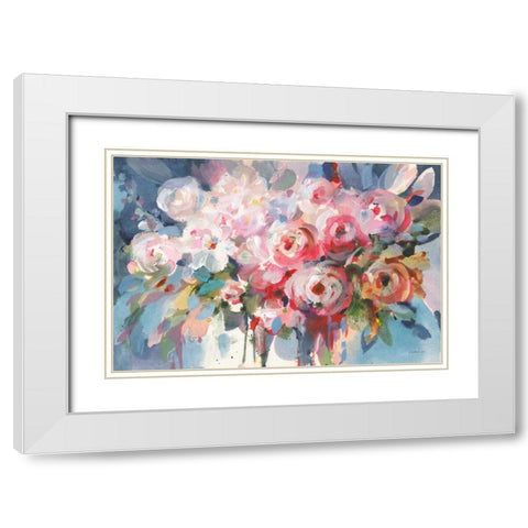 Fullness of Flowers White Modern Wood Framed Art Print with Double Matting by Nai, Danhui