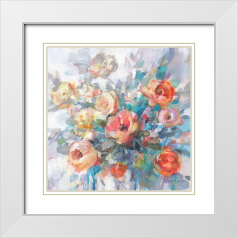 Ode to Spring White Modern Wood Framed Art Print with Double Matting by Nai, Danhui