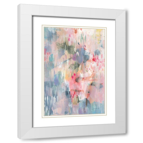 Soothing Abstract White Modern Wood Framed Art Print with Double Matting by Nai, Danhui