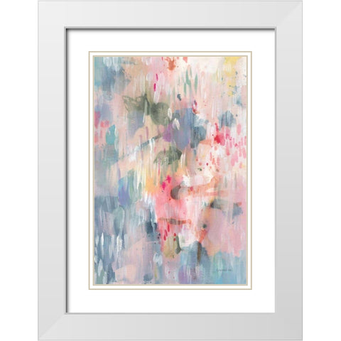 Soothing Abstract White Modern Wood Framed Art Print with Double Matting by Nai, Danhui