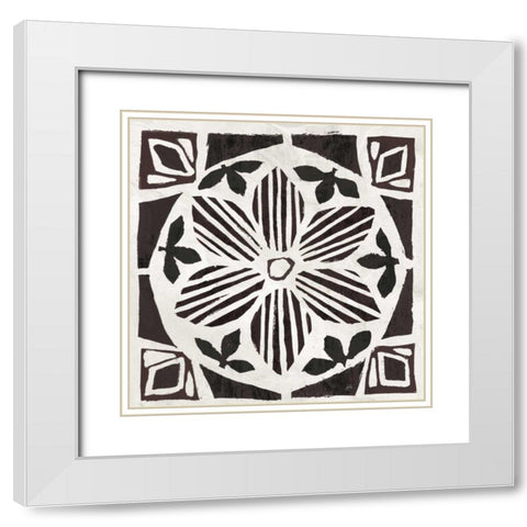 Woodcut Christmas IX White Modern Wood Framed Art Print with Double Matting by Brissonnet, Daphne