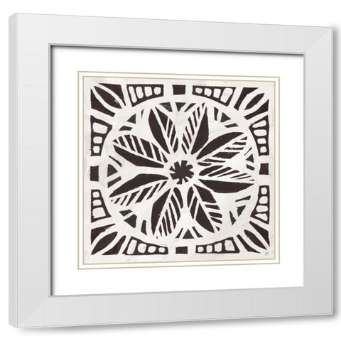 Woodcut Christmas XI White Modern Wood Framed Art Print with Double Matting by Brissonnet, Daphne