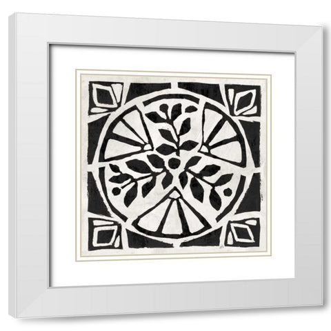 Woodcut Christmas XII White Modern Wood Framed Art Print with Double Matting by Brissonnet, Daphne