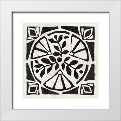 Woodcut Christmas XII White Modern Wood Framed Art Print with Double Matting by Brissonnet, Daphne