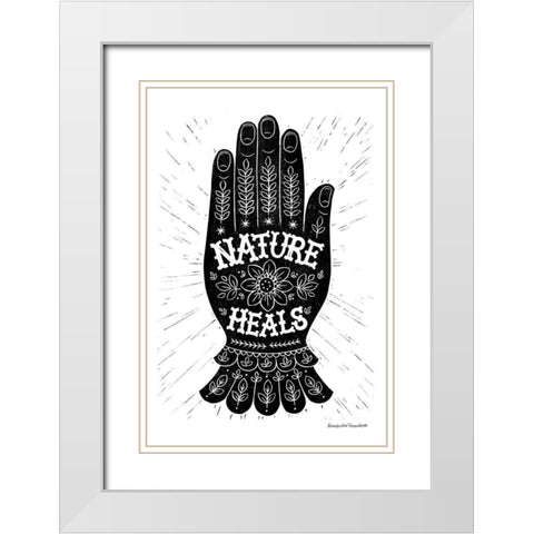 Nature Heals White Modern Wood Framed Art Print with Double Matting by Snowdon, Alexandra