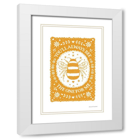 Bee the One White Modern Wood Framed Art Print with Double Matting by Snowdon, Alexandra