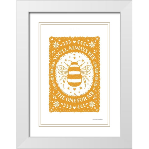 Bee the One White Modern Wood Framed Art Print with Double Matting by Snowdon, Alexandra
