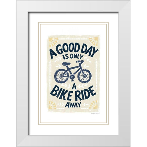 Good Day Bike Ride White Modern Wood Framed Art Print with Double Matting by Snowdon, Alexandra