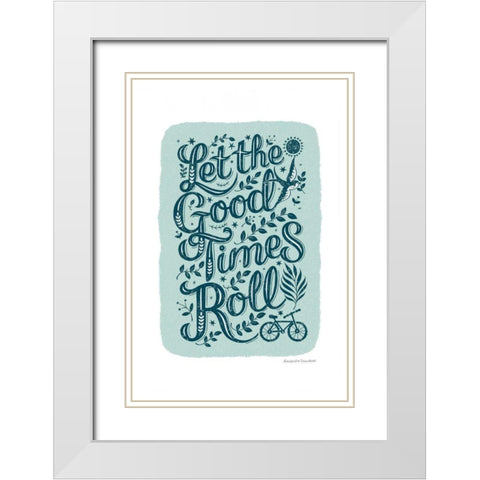 Good Times Roll White Modern Wood Framed Art Print with Double Matting by Snowdon, Alexandra