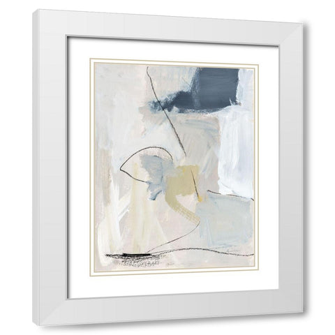 Neutral Abstract I White Modern Wood Framed Art Print with Double Matting by Munger, Pamela