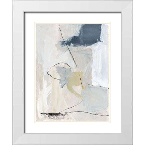 Neutral Abstract I White Modern Wood Framed Art Print with Double Matting by Munger, Pamela