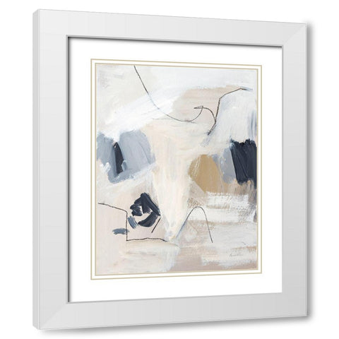 Neutral Abstract II White Modern Wood Framed Art Print with Double Matting by Munger, Pamela