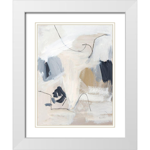 Neutral Abstract II White Modern Wood Framed Art Print with Double Matting by Munger, Pamela