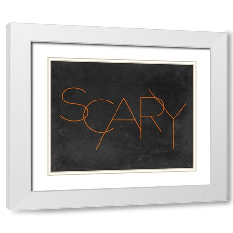 Haunted V White Modern Wood Framed Art Print with Double Matting by Aiken, Jess