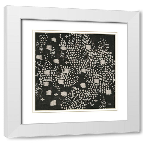 Dots and Blocks White Modern Wood Framed Art Print with Double Matting by Averinos, Melissa