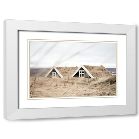 Selid Turf Houses White Modern Wood Framed Art Print with Double Matting by Marshall, Laura