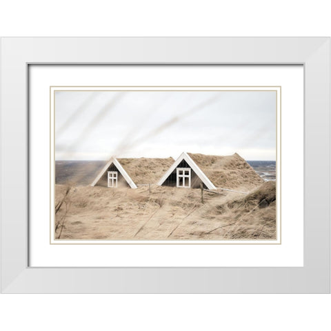 Selid Turf Houses White Modern Wood Framed Art Print with Double Matting by Marshall, Laura
